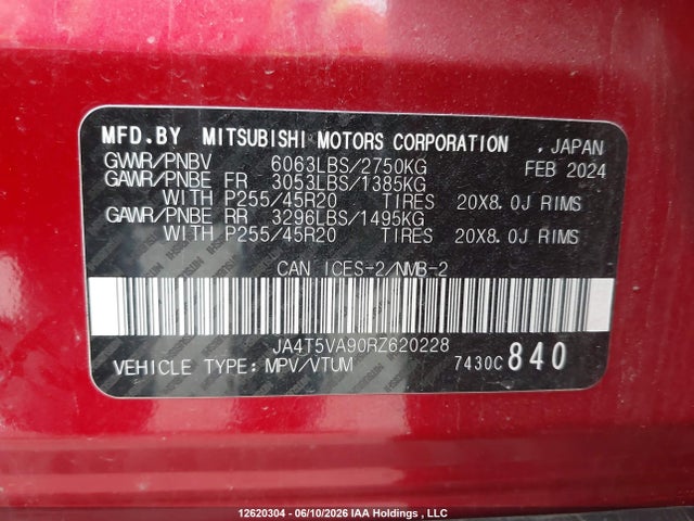 Продаж на аукціоні авто 2024 Mitsubishi Outlander Phev Le/sel, vin: JA4T5VA90RZ620228, номер лоту: 12620304
