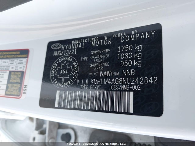 Aukcja sprzedaży 2022 Hyundai Elantra Preferred Ivt, vin: KMHLM4AG8NU242342, numer aukcji: 12620311
