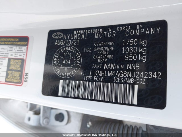 Aukcja sprzedaży 2022 Hyundai Elantra Preferred Ivt, vin: KMHLM4AG8NU242342, numer aukcji: 12620311