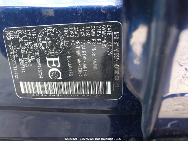 Продажа на аукционе авто 2025 Nissan Rogue Platinum, vin: JN8BT3DD0SW473724, номер лота: 12620324