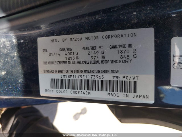 JM1BM1L79E1173965 Mazda 3 TOURING