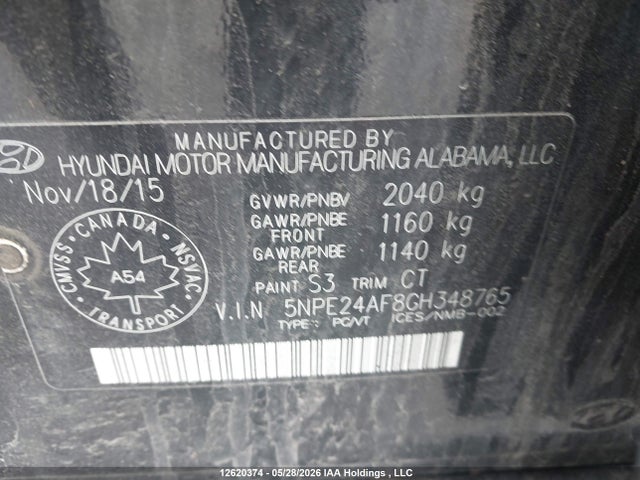 5NPE24AF8GH348765 Hyundai Sonata Gls Special Edition