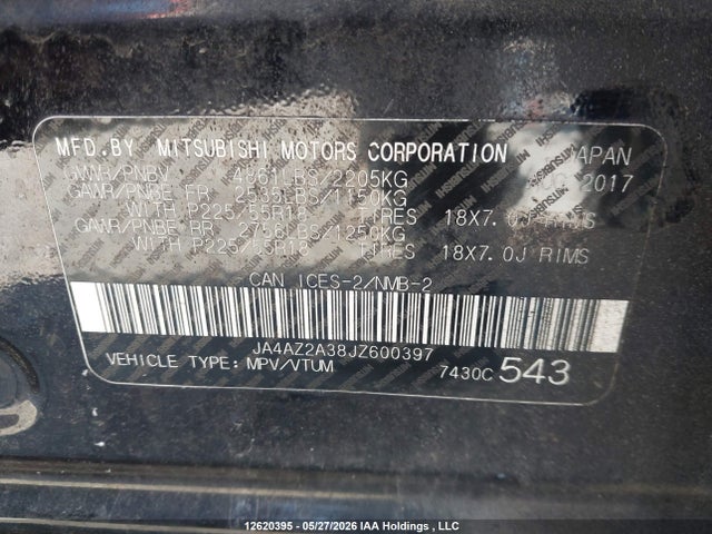 Mitsubishi Outlander Es 2018 JA4AZ2A38JZ600397 Image 9