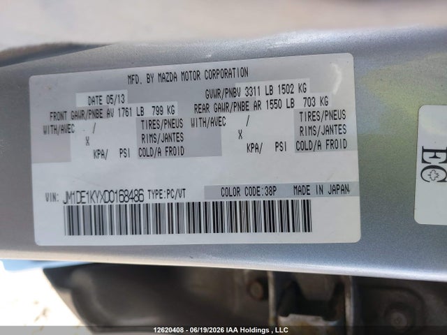 2013 Mazda Mazda2 Gx მანქანა იყიდება აუქციონზე, vin: JM1DE1KYXD0168486, აუქციონის ნომერი: 12620408
