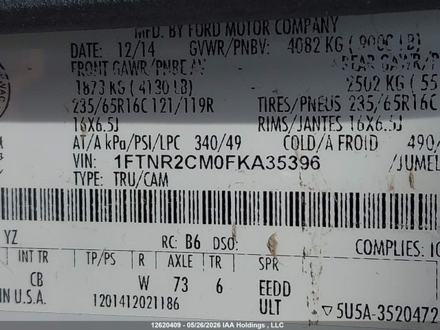1FTNR2CM0FKA35396 Ford Transit-250