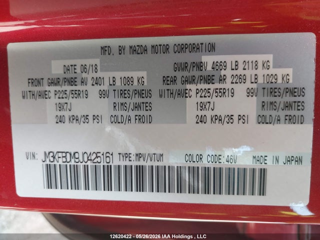 JM3KFBDM9J0425161 Mazda Cx-5 Grand Touring