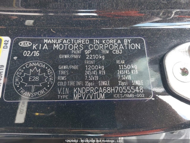 Aukcja sprzedaży 2017 Kia Sportage Sx Turbo, vin: KNDPRCA68H7055548, numer aukcji: 12620432
