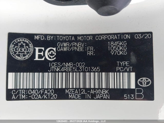 JTNK4RBE5L3101365 Toyota Corolla