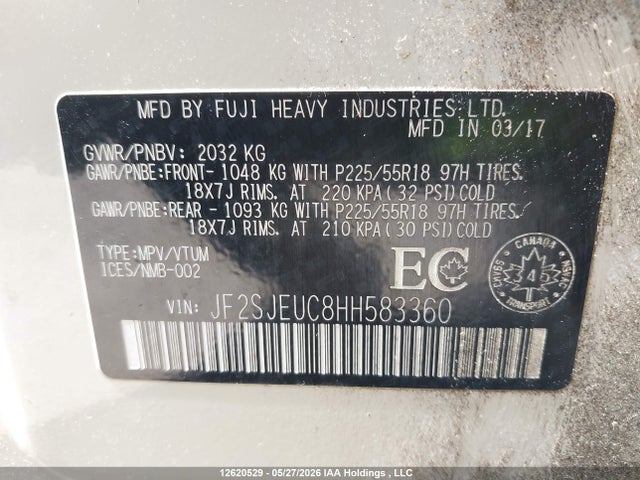 JF2SJEUC8HH583360 Subaru Forester 2.5i Limited