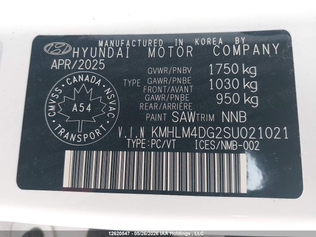 Aukcja sprzedaży 2025 Hyundai Elantra Sel Sport, vin: KMHLM4DG2SU021021, numer aukcji: 12620547
