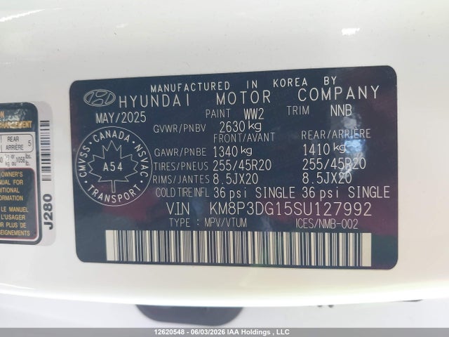 KM8P3DG15SU127992 Hyundai Santa Fe Preferred Hybrid Awd With Trend Package