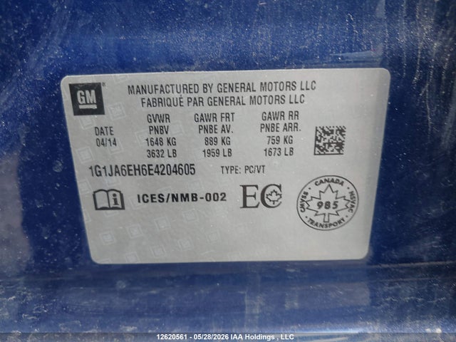 Chevrolet Sonic 2014 1G1JA6EH6E4204605 Image 9