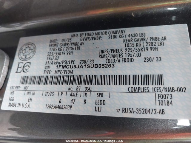 Ford Escape Platinum 2025 1FMCU9JA1SUB05263 Image 17