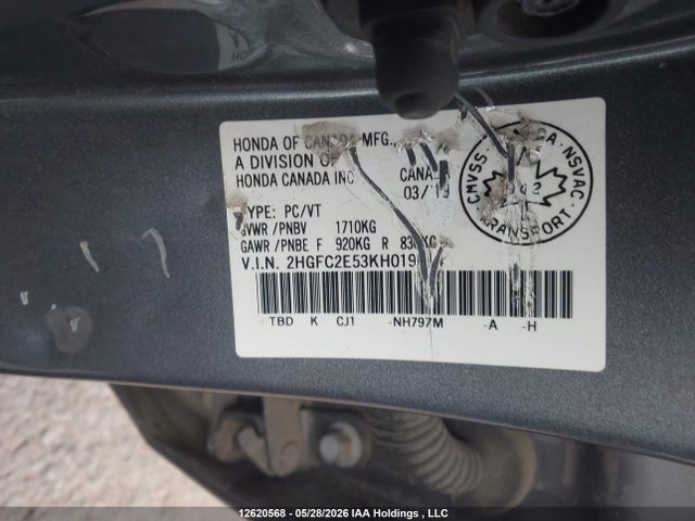 Продаж на аукціоні авто 2019 Honda Civic Lx, vin: 2HGFC2E53KH019014, номер лоту: 12620568