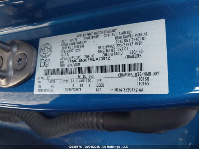 Ford Escape 2021 1FMCU9G67MUA73912 Image 18