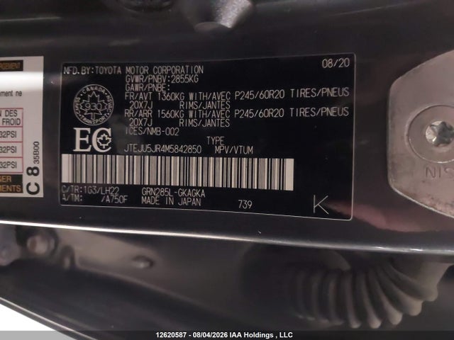 Продажа на аукционе авто 2021 Toyota 4runner Night Shade/limited, vin: JTEJU5JR4M5842850, номер лота: 12620587