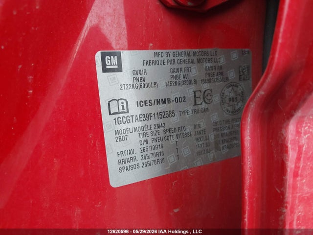 1GCGTAE39F1152585 Chevrolet Colorado Wt