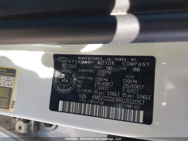 2024 Hyundai Tucson Trend Awd მანქანა იყიდება აუქციონზე, vin: KM8JCCDE8RU302057, აუქციონის ნომერი: 12620604