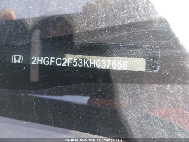 Aukcja sprzedaży 2019 Honda Civic Lx, vin: 2HGFC2F53KH037656, numer aukcji: 12620610