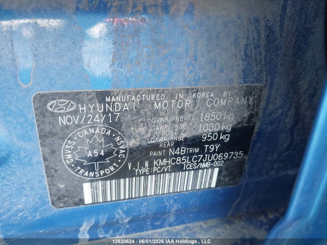 12620624 :رقم المزاد ، KMHC85LC7JU069735 vin ، 2018 Hyundai Ioniq Limited مزاد بيع