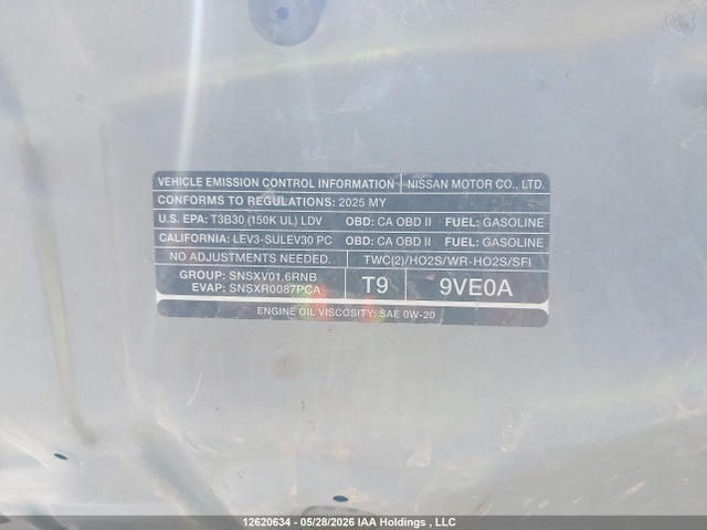 12620634 :رقم المزاد ، 3N1CP5CV5SL487346 vin ، 2025 Nissan Kicks Play Sv مزاد بيع