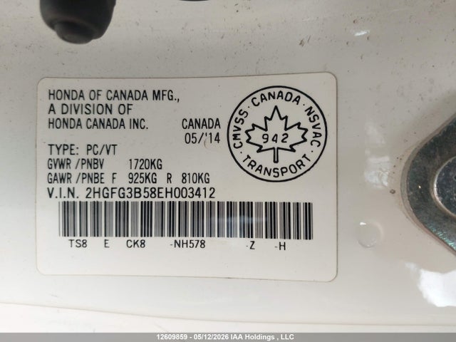 2HGFG3B58EH003412 Honda CIVIC EX