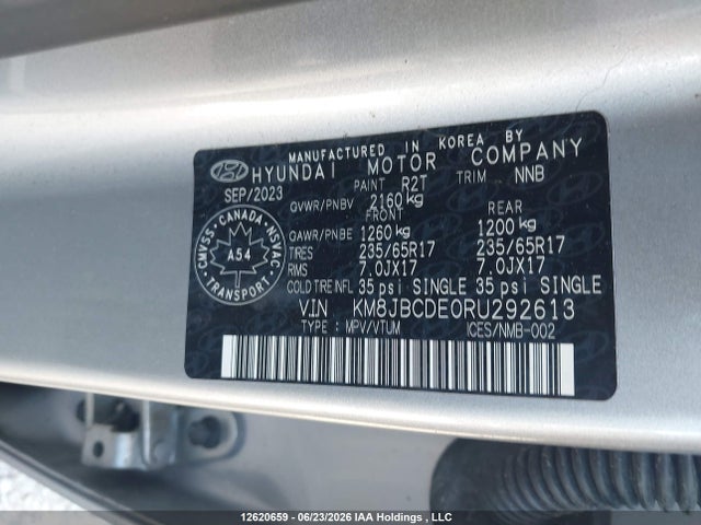 Hyundai TUCSON SEL 2024 KM8JBCDE0RU292613 Image 9