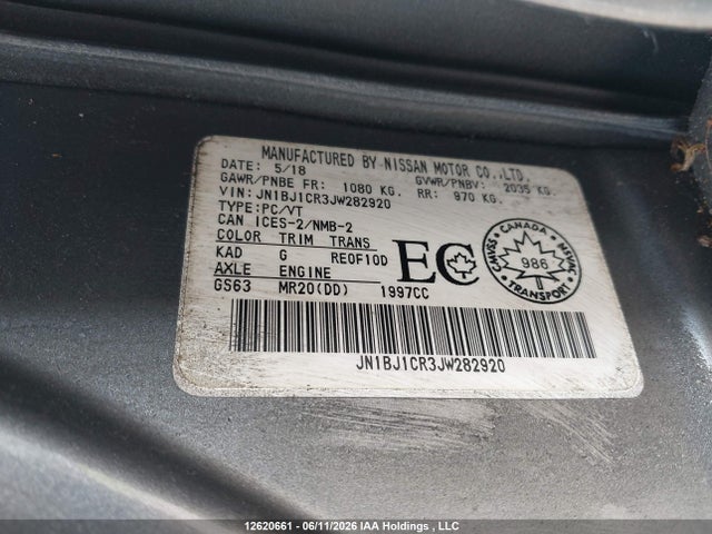 Продаж на аукціоні авто 2018 Nissan Qashqai S/sl/sv, vin: JN1BJ1CR3JW282920, номер лоту: 12620661