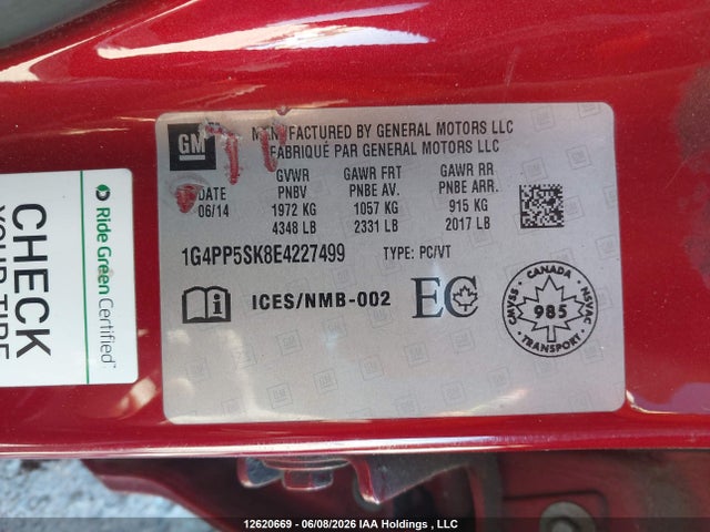 Buick Verano 2014 1G4PP5SK8E4227499 Image 9