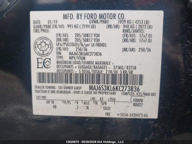 Ford Ecosport Titanium 2019 MAJ6S3KL6KC273836 Image 17