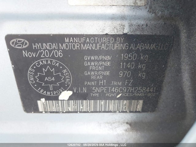 Продаж на аукціоні авто 2007 Hyundai Sonata, vin: 5NPET46C97H258441, номер лоту: 12620702