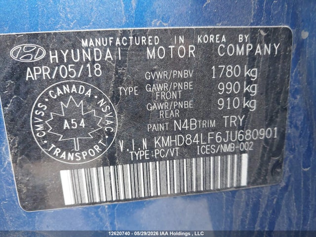 2018 Hyundai Elantra Sel/value/limited მანქანა იყიდება აუქციონზე, vin: KMHD84LF6JU680901, აუქციონის ნომერი: 12620740