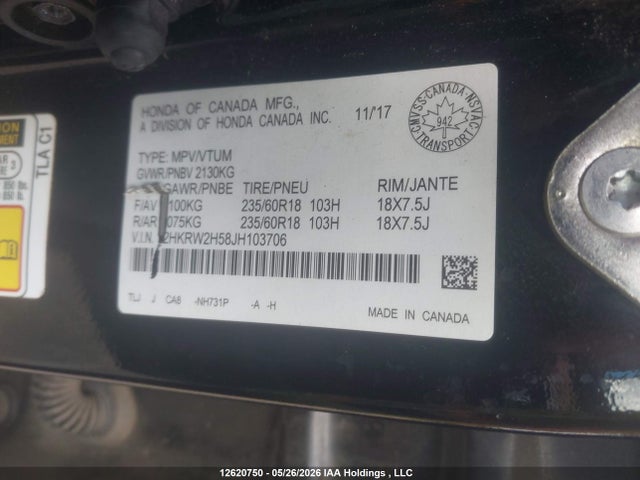 Honda CR-V EX 2018 2HKRW2H58JH103706 Image 18