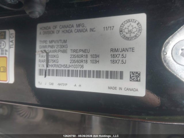 Honda CR-V EX 2018 2HKRW2H58JH103706 Image 9