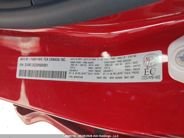 Продаж на аукціоні авто 2025 Chrysler Grand Caravan Sxt, vin: 2C4RC1ZG2SR605991, номер лоту: 12620753