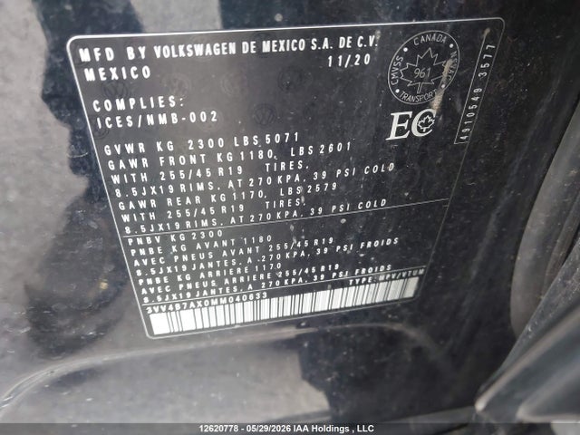 Продажа на аукционе авто 2021 Volkswagen Tiguan Sel Premium R-line, vin: 3VV4B7AX0MM040633, номер лота: 12620778