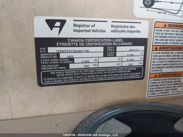 2006 Ford F550 Super Duty Stripped Chass მანქანა იყიდება აუქციონზე, vin: 1F6NF53Y260A01746, აუქციონის ნომერი: 12620786