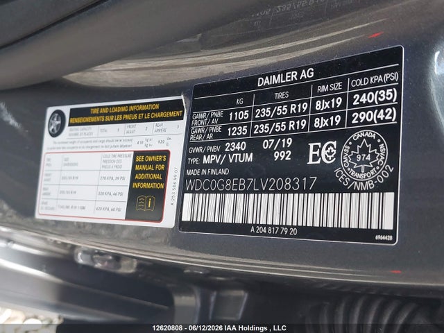 WDC0G8EB7LV208317 Mercedes-Benz Glc 300 4matic