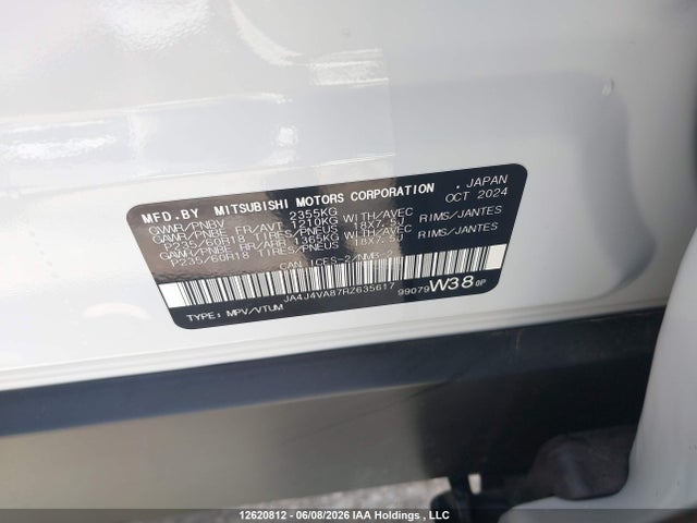 Продаж на аукціоні авто 2024 Mitsubishi Outlander Se/black Edition/ralliart, vin: JA4J4VA87RZ635617, номер лоту: 12620812