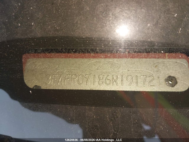 2006 Ford Fusion Se მანქანა იყიდება აუქციონზე, vin: 3FAFP07186R191721, აუქციონის ნომერი: 12620836