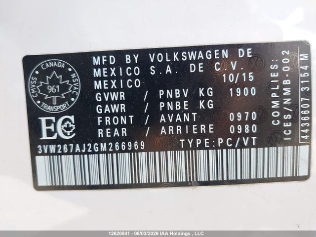 Volkswagen Jetta 2016 3VW267AJ2GM266969 Image 9