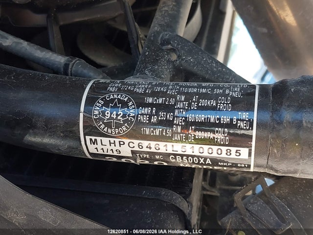 Продаж на аукціоні авто 2020 Honda Cb500 Xa, vin: MLHPC6461L5100085, номер лоту: 12620851