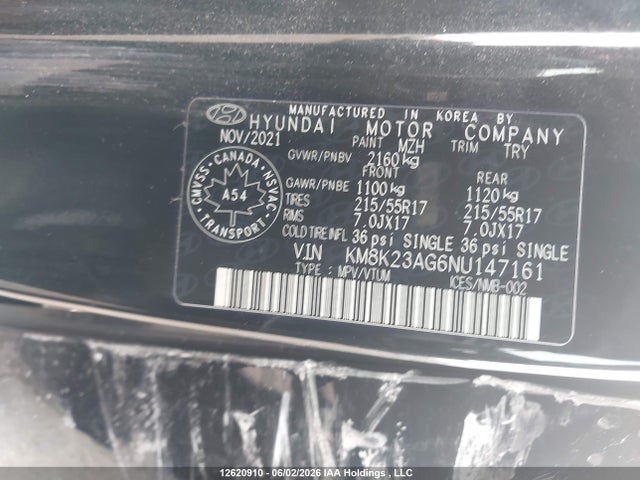 KM8K23AG6NU147161 Hyundai Kona Sel
