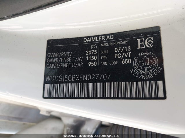 12620925 :رقم المزاد ، WDDSJ5CBXEN027707 vin ، 2014 Mercedes-benz Cla 45 Amg 4matic مزاد بيع