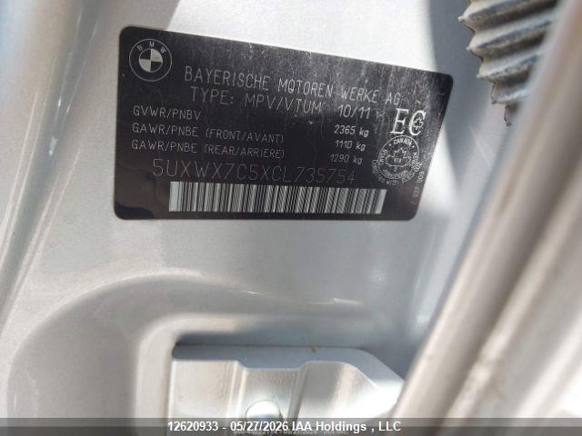 2012 Bmw X3 Xdrive35i მანქანა იყიდება აუქციონზე, vin: 5UXWX7C5XCL735754, აუქციონის ნომერი: 12620933