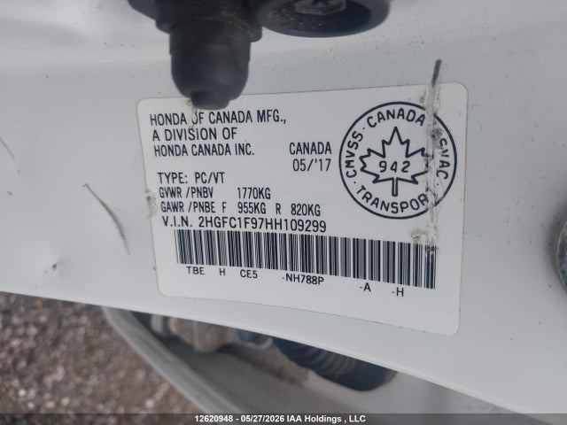 2HGFC1F97HH109299 Honda Civic Touring