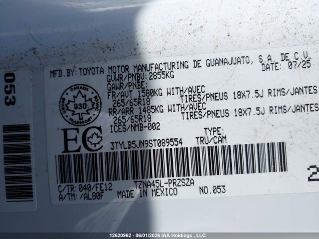 Toyota Tacoma 2025 3TYLB5JN9ST089554 Image 9