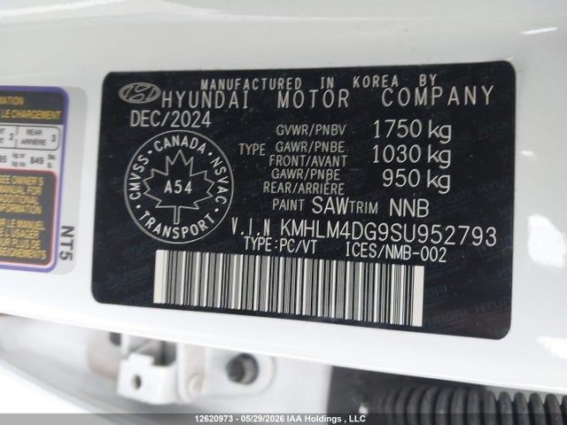 2025 Hyundai Elantra Essential მანქანა იყიდება აუქციონზე, vin: KMHLM4DG9SU952793, აუქციონის ნომერი: 12620973
