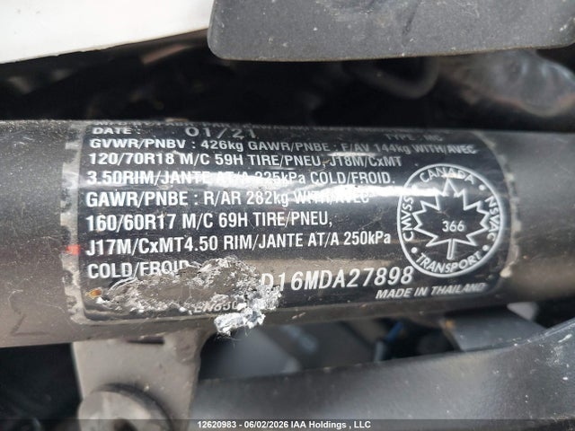 12620983 :رقم المزاد ، JKAENED16MDA27898 vin ، 2021 Kawasaki En650 D مزاد بيع