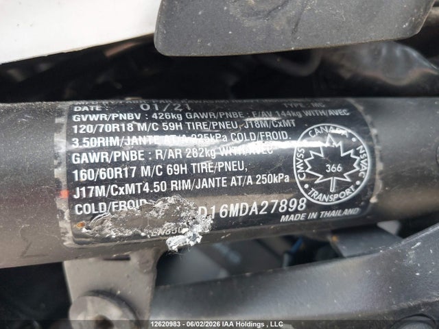 12620983 :رقم المزاد ، JKAENED16MDA27898 vin ، 2021 Kawasaki En650 D مزاد بيع